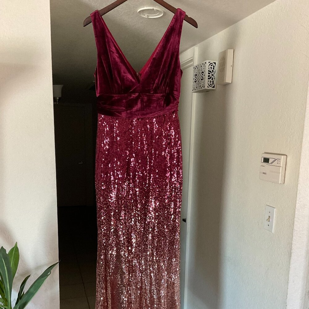 Maroon Sequin Formal Dress